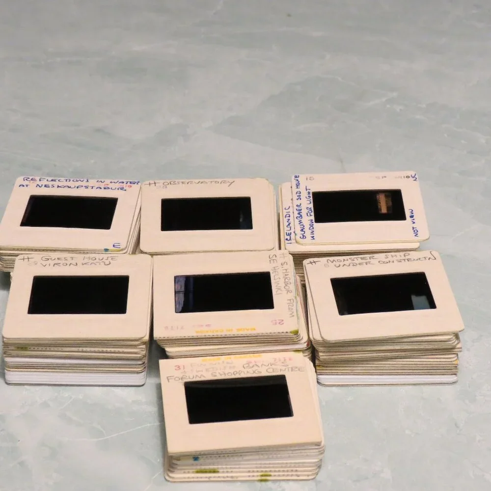 Lot of 131 Vintage Slides from Finland - vacation photos including people and pl